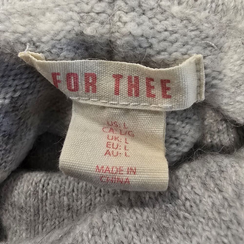 For Thee Women's Gray Alpaca Blend Cowlneck Sweater‎ Large Oversized Soft.D113 - Picture 6 of 9
